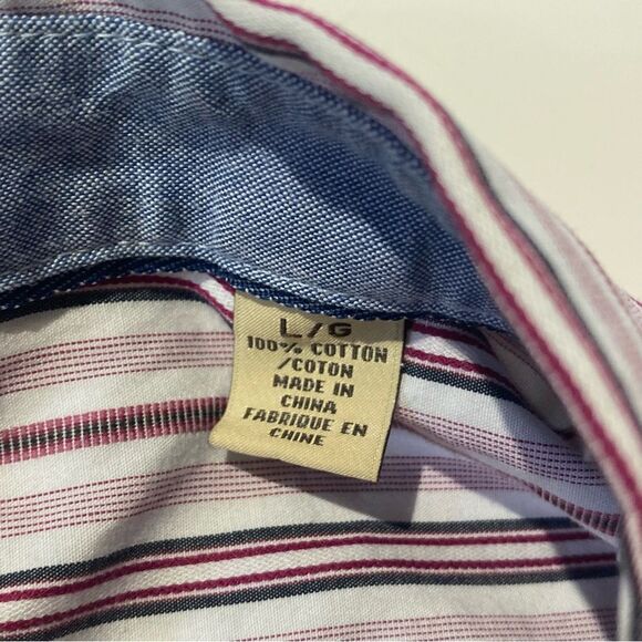 Tommy Bahama 100% Cotton Long Sleeve Striped Button Down Men's Size Large - Picture 5 of 15